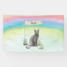 Individuelle Name Blue Russian Cat Pet Banner