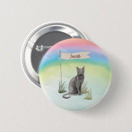 Individuelle Name Blue Russian Cat Pet Button