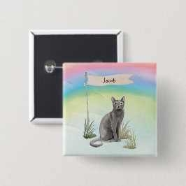 Individuelle Name Blue Russian Cat Pet Button