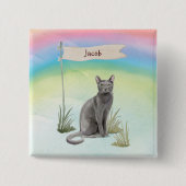 Individuelle Name Blue Russian Cat Pet Button (Vorderseite)