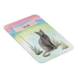 Individuelle Name Blue Russian Cat Pet Magnet