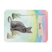 Individuelle Name Blue Russian Cat Pet Magnet (Horizontal)