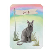 Individuelle Name Blue Russian Cat Pet Magnet (Vertikal)