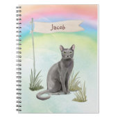 Individuelle Name Blue Russian Cat Pet Notizblock (Vorderseite)