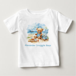 Individuelle Name Blue Teddy Bear Baby Shirt