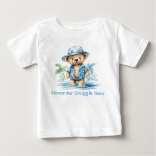 Individuelle Name Blue Teddy Bear Baby Shirt