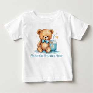 Individuelle Name Blue Teddy Bear Baby Shirt