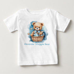 Individuelle Name Blue Teddy Bear Baby Shirt