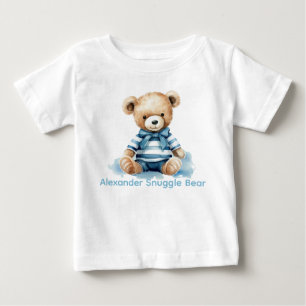 Individuelle Name Blue Teddy Bear Baby Shirt