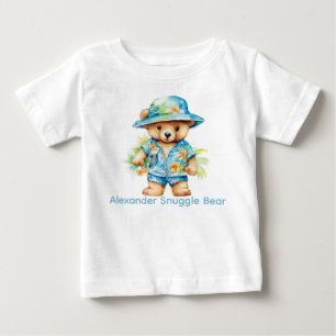 Individuelle Name Blue Teddy Bear Baby Shirt