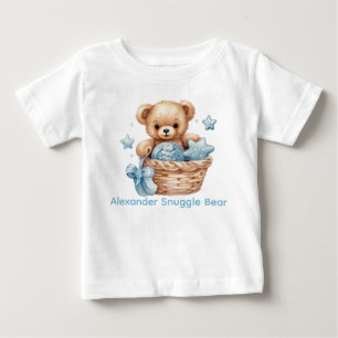Individuelle Name Blue Teddy Bear Baby Shirt