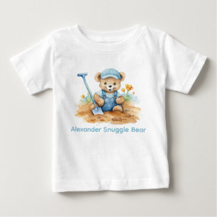 Individuelle Name Blue Teddy Bear Baby Shirt