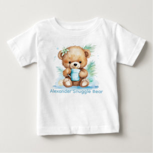Individuelle Name Blue Teddy Bear Baby Shirt