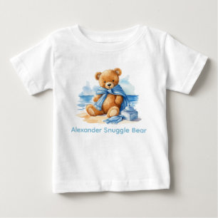 Individuelle Name Blue Teddy Bear Baby Shirt