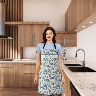 Individuelle Name Blue Toile Schürze