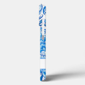 Individuelle Name Blue und White Paisley Case-Mate iPhone Hülle (Rückseite / Links)