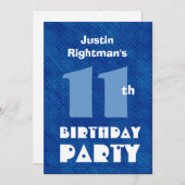 Individuelle Name Blue W701 des modernen Kindes zu Einladung (Vorne/Hinten)