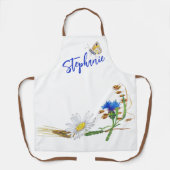 Individuelle Name Blue White Carnation Design Schü Schürze (Vorderseite)