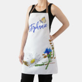 Individuelle Name Blue White Carnation Design Schü Schürze (InSitu)