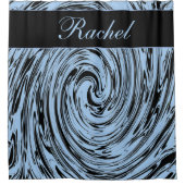 Individuelle Name Blue Wirbel Abstraktes Muster Mo Duschvorhang (Vorderseite)