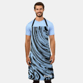Individuelle Name Blue Wirbel Black Patterns Gesch Schürze (Getragen)