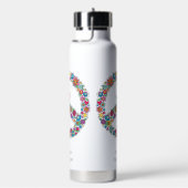 Individuelle Name Blume Friedenszeichen Trinkflasche (rechts)