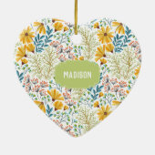 Individuelle Name Blume Illustration Keramik Ornament (Hinten)