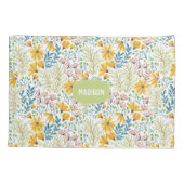 Individuelle Name Blume Illustration Kissenbezug (Rückseite)