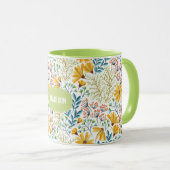 Individuelle Name Blume Illustration Tasse (VorderseiteRechts)