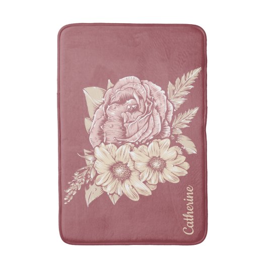 Individuelle Name Blume Illustrationsbad Matten (Vorderseite Vertikal)