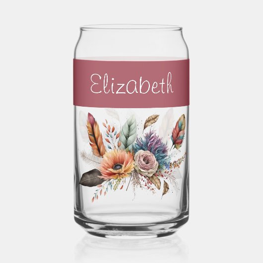 Individuelle Name-Blume rosa Dosenglas (Vorderseite)