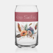 Individuelle Name-Blume rosa Dosenglas (Rückseite)