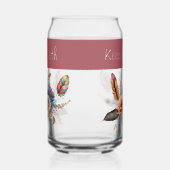 Individuelle Name-Blume rosa Dosenglas (Links)