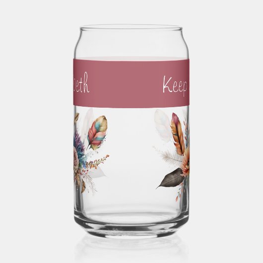 Individuelle Name-Blume rosa Dosenglas (Links)