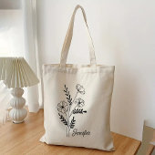 Individuelle Name Blume Tasche für Mama, Oma & Fre