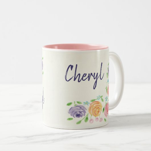 Individuelle Name Blume Tasse (VorderseiteRechts)