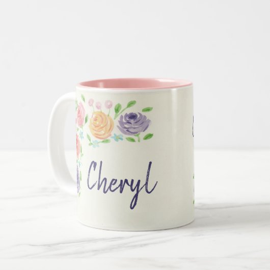 Individuelle Name Blume Tasse (Vorderseite Links)