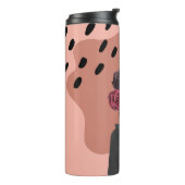 Individuelle Name Blume Vase mit schwarzen Blume r Thermosbecher (Nach links gedreht)