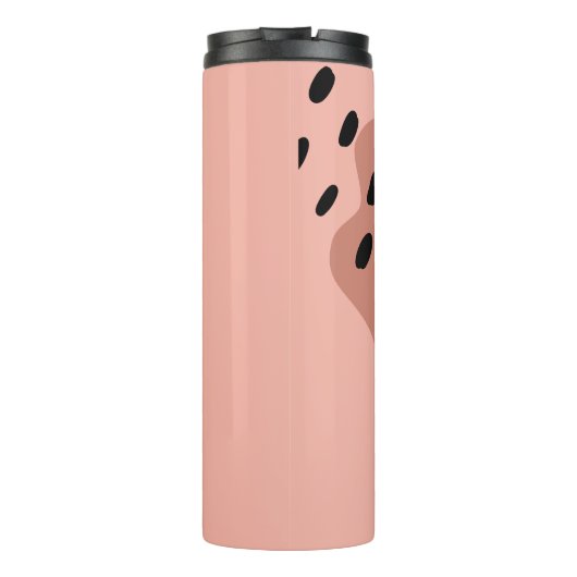 Individuelle Name Blume Vase mit schwarzen Blume r Thermosbecher (Rückseite)