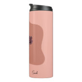 Individuelle Name Blume Vase mit schwarzen Blume r Thermosbecher (Nach rechts gedreht)