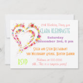 Individuelle Name Blume Wreath Herzstück Geburtsta Einladung (Rückseite)