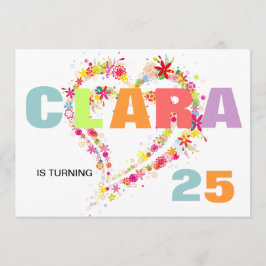 Individuelle Name Blume Wreath Herzstück Geburtsta Einladung