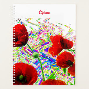 Individuelle Name Blumenmohn Blume Farblich Künstl Planer