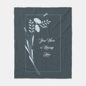 Individuelle Name Blumenrahmen Fleecedecke (Vorderseite)