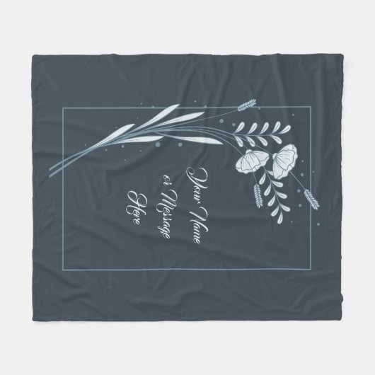 Individuelle Name Blumenrahmen Fleecedecke (Vorderseite (Horizontal))