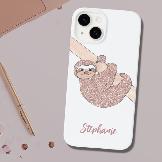 Individuelle Name Blush Glitzer Niedlich Case-Mate iPhone Hülle