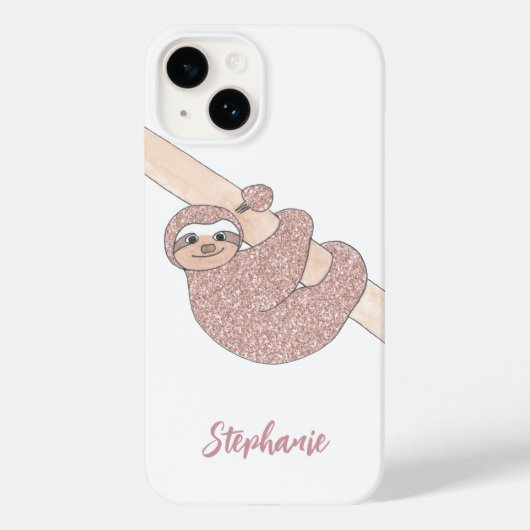 Individuelle Name Blush Glitzer Niedlich Case-Mate iPhone Hülle (Rückseite)