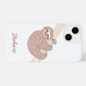 Individuelle Name Blush Glitzer Niedlich Case-Mate iPhone Hülle (Rückseite (Horizontal))