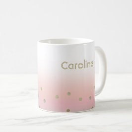Individuelle Name Blush Pink Gold Weihnachtsgesche Kaffeetasse