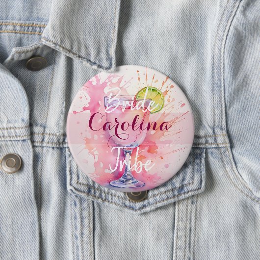 Individuelle Name Blush Pink Junggeselinnen-Abschi Button (Beispiel)